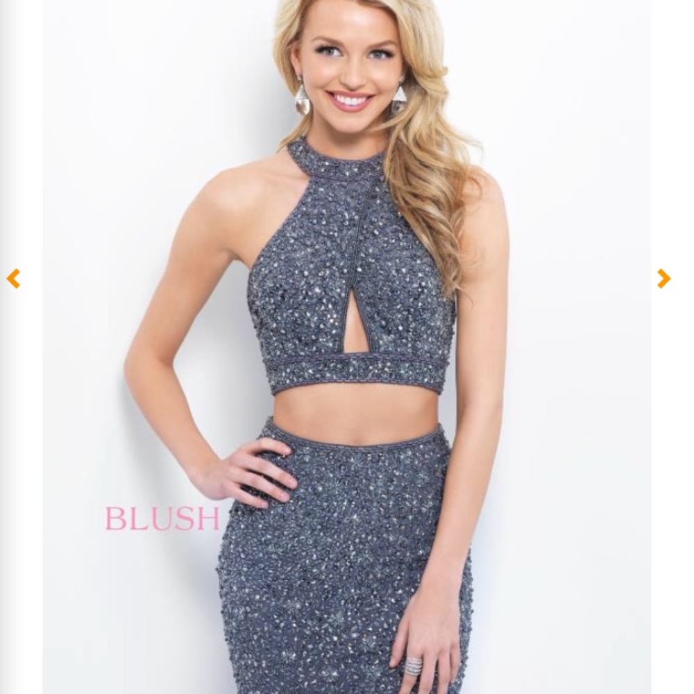 Blush 2 piece beaded dress